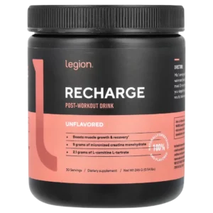 Creatina Monohidratada + L-tartrato de L-carnitina, Recharge Post-Entrenamiento, 246 g, Legion Athletics