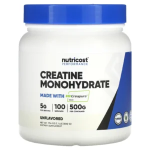 Creatina Monohidratada CreaPure®, 500 g, Nutricost, Performance