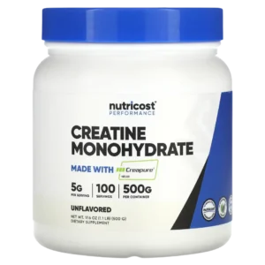 Creatina Monohidratada CreaPure®, 500 g, Nutricost, Performance