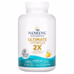 Omega-3, Ultimate Omega 2X, Suplemento de Aceite de Pescado Sabor a Limón, 2150 mg, 120 cápsulas blandas (1075 mg por cápsula), Nordic Naturals