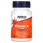 Vitamina A, 10.000 UI, 100 Cápsulas Blandas, NOW Foods
