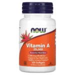 Vitamina A, 25.000 UI, 100 Cápsulas Blandas, NOW Foods