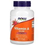 Vitamina A, 25.000 UI, 250 Cápsulas Blandas, NOW Foods