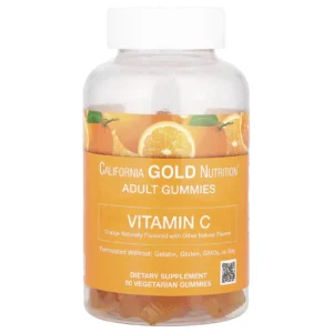 Vitamina C, con Vitamina A Proveniente 100% de Beta-caroteno, 250 mg, 90 Gomitas Vegetales, California Gold Nutrition