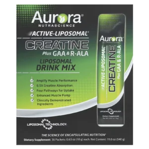 Creatina Monohidratada + GAA y R-ALA en Sobres, 30 Sobres, Active Liposomal®, Aurora Nutrascience