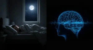 Persona durmiendo pacíficamente, simbolizando la importancia del sueño reparador para la salud y el fitness.