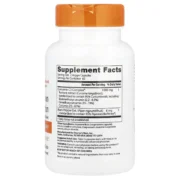 Tabla nutricional de Curcumina Alta Absorción Doctor's Best con BioPerine®. Detalla 1000mg Curcumin C3 Complex® y 6mg BioPerine® por porción (2 cápsulas). Info en Suplenet Colombia.