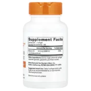 Tabla nutricional e ingredientes de Vitamina D3 Doctor's Best 2000 UI. Detalla 50 mcg (2000 UI) de colecalciferol por softgel. Información para comprar en Suplenet Colombia.