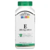 Vitamina E, 180 mg (400 UI), 250 Cápsulas, 21st Century