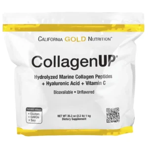 CollagenUP 1 kg de California Gold Nutrition, colágeno marino con ácido hialurónico y vitamina C, sin sabor