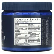 Etiqueta de ingredientes Life Extension Cat Mix 100 g con tabla: taurina 150 mg, L-arginina 75 mg, vitaminas B, probióticos y antioxidantes.