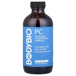 Complejo de Fosfolípidos Liposomales BodyBio PC de 236 ml para salud cerebral y reparación celular en Suplenet.